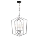 Matte Black and Silver Indoor Pendant Lights 4-Light Adjustable Chandelier