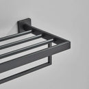 Matte black bathroom accessories set – bathroom towel rack and hooks