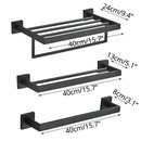 Matte black bathroom accessories set – bathroom towel rack and hooks