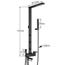 Matte black bathroom faucet shower system with rainfall column