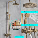 Matte black bathroom shower faucet with rainfall head and handheld spray
