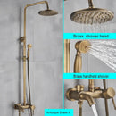 Matte black bathroom shower faucet with rainfall head and handheld spray