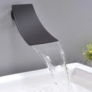 Matte black bathroom waterfall faucet with handheld showerhead