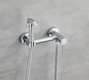 Matte black bidet faucet set with handheld sprayer for bathroom