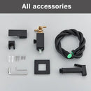 Matte black bidet faucet with handheld sprayer for bathroom
