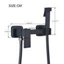 Matte black brass bidet faucet with handheld spray for bathroom