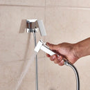 Matte black brass bidet faucet with handheld spray for bathroom