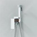 Matte black brass bidet faucet with handheld spray for bathroom