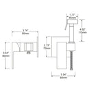Matte black brass bidet faucet with handheld spray for bathroom