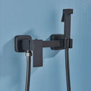 Matte black brass bidet faucet with handheld spray for bathroom