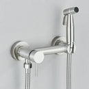 Matte black brass bidet faucet with handheld spray for bathroom