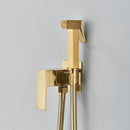 Matte black brass bidet faucet with handheld spray for bathroom