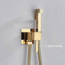 Matte black brass bidet faucet with handheld spray for bathroom