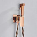 Matte black brass bidet faucet with handheld spray for bathroom