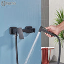 Matte black brass bidet sprayer – bathroom wall mounted hot cold mixer