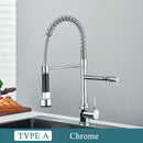 Matte black brass kitchen sink faucet with pull down sprayer