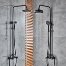 Matte black & bronze shower faucet set bathroom rain shower head