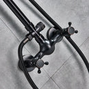 Matte black & bronze shower faucet set bathroom rain shower head