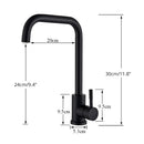 Matte black & brushed nickel kitchen faucet with curved spout