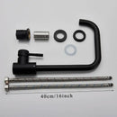 Matte black & brushed nickel kitchen faucet with curved spout
