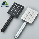 Matte black & brushed silver stainless steel handheld shower head bathroom