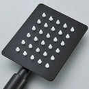 Matte black & brushed silver stainless steel handheld shower head bathroom