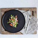 Matte black ceramic dinner plate dining room salad tray