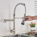 Matte black decorbites brass kitchen faucet with swivel spout