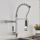 Matte black decorbites brass kitchen faucet with swivel spout