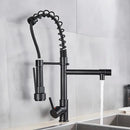 Matte black decorbites brass kitchen faucet with swivel spout