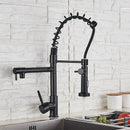Matte black decorbites brass kitchen faucet with swivel spout