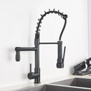 Matte black decorbites brass kitchen faucet with swivel spout