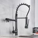 Matte black decorbites brass kitchen faucet with swivel spout