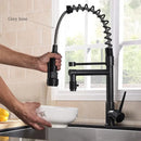 Matte black decorbites brass kitchen faucet with swivel spout