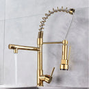 Matte black decorbites brass kitchen faucet with swivel spout