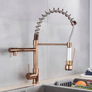 Matte black decorbites brass kitchen faucet with swivel spout