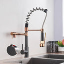 Matte black decorbites brass kitchen faucet with swivel spout