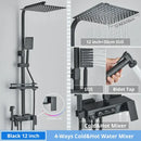 Matte black decorbites digital display shower faucet set bathroom