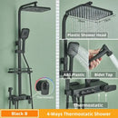 Matte black decorbites digital display shower faucet set bathroom