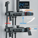 Matte black decorbites digital display shower faucet set bathroom