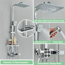 Matte black digital rainfall shower faucet set for bathroom