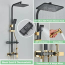 Matte black digital rainfall shower faucet set for bathroom
