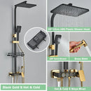 Matte black digital rainfall shower faucet set for bathroom
