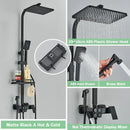 Matte black digital rainfall shower faucet set for bathroom