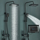 Matte black digital rainfall shower system bathroom faucet kit