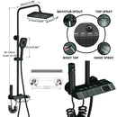 Matte black digital rainfall shower system bathroom faucet kit
