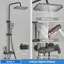 Matte black digital rainfall shower system bathroom faucet kit
