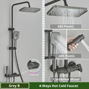 Matte black digital rainfall shower system bathroom faucet kit