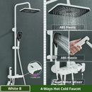 Matte black digital rainfall shower system bathroom faucet kit