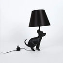 Matte black dog led floor lamp living room with cylindrical shade